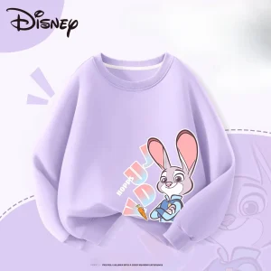 Spring Zootopia 2 Nick Judy Children Sweatshirt Cartoon Print Kids Clothes For Boys Girls Soft Casual Daily Wear Pullover Top