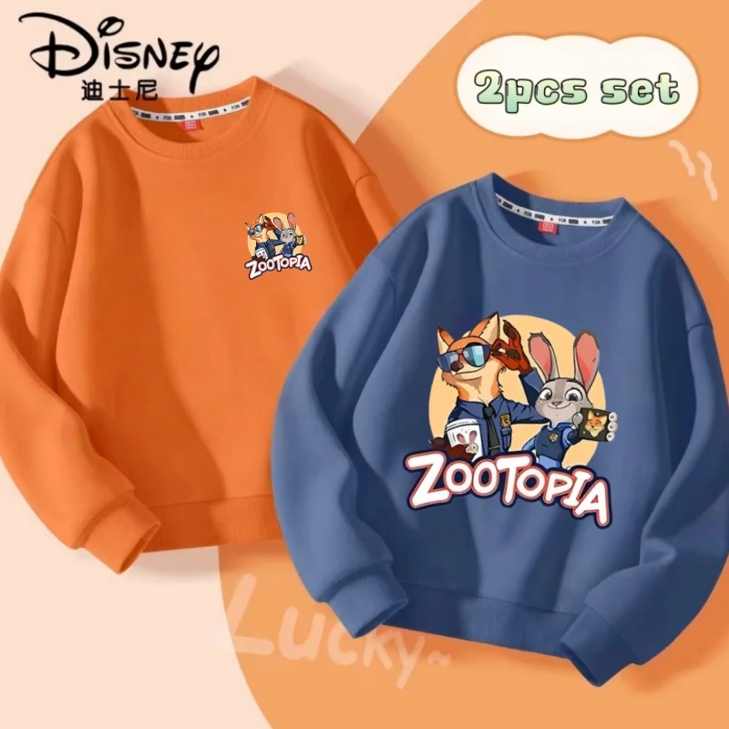 2pcs/pack Spring Kid Boy Clothes Children Girls Disney Zootopia 2 Judy Hopps Nick Wilde Sweatshirt Top Baby Cartoon Pullover - Image 2