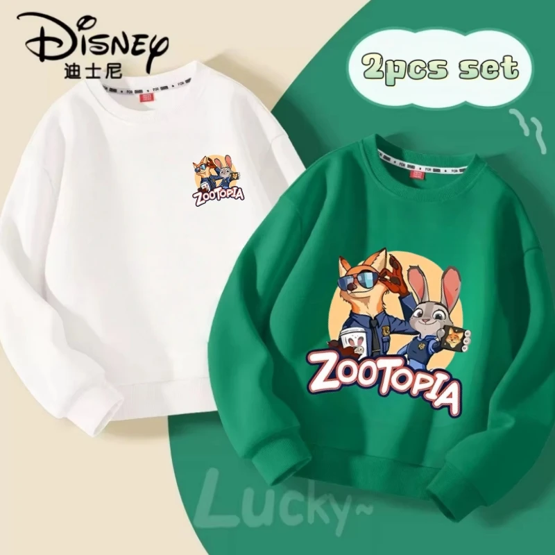 2pcs/pack Spring Kid Boy Clothes Children Girls Disney Zootopia 2 Judy Hopps Nick Wilde Sweatshirt Top Baby Cartoon Pullover - Image 5