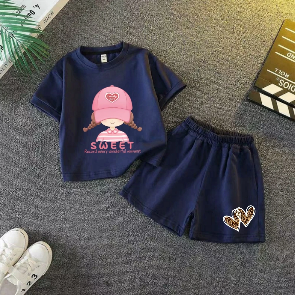 Summer Baby Clothes Set Kid Girls Cartoon Printed Short Sleeve T-Shirts Top And Shorts Bottom 2 Pieces Suit Children Tracksuits - Image 3