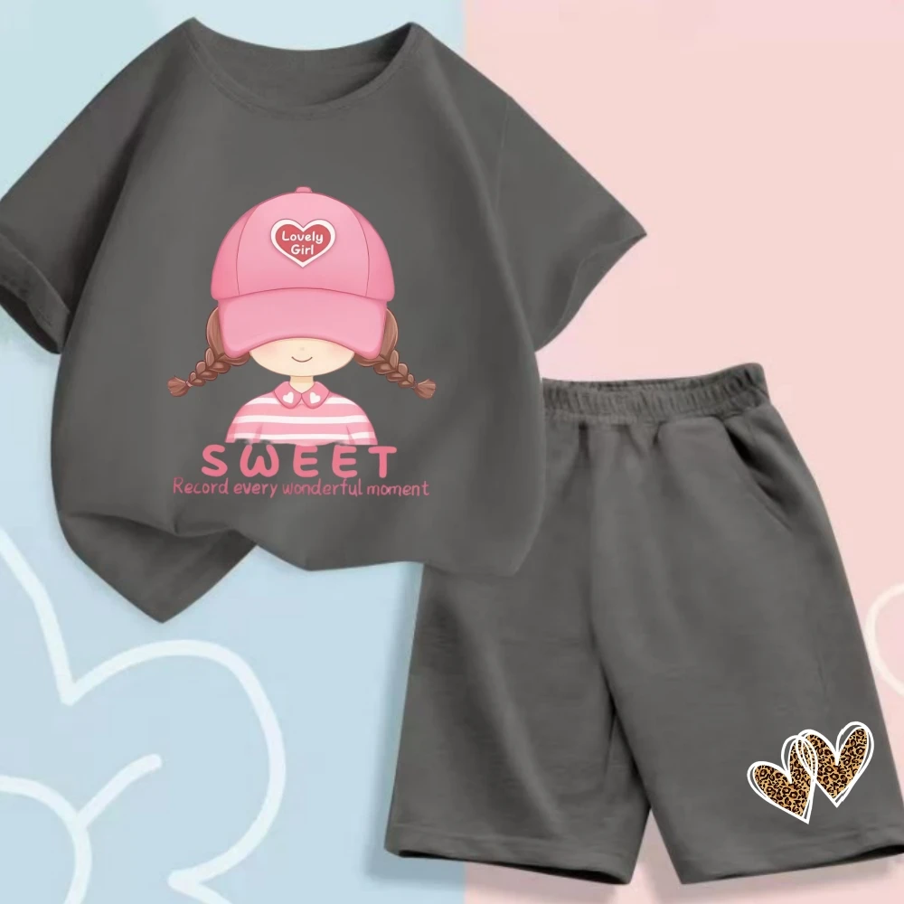 Summer Baby Clothes Set Kid Girls Cartoon Printed Short Sleeve T-Shirts Top And Shorts Bottom 2 Pieces Suit Children Tracksuits - Image 2