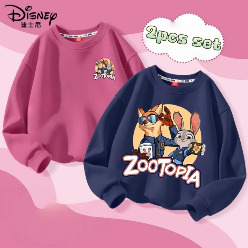 2pcs/pack Spring Kid Boy Clothes Children Girls Disney Zootopia 2 Judy Hopps Nick Wilde Sweatshirt Top Baby Cartoon Pullover - Image 6