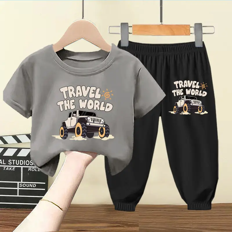 Summer Baby Boy Clothes Set Children Girls Cartoon Printed T-shirts and Shorts 2 Pieces Suit Kid Short Sleeve Top Bottom Outfits - Image 2