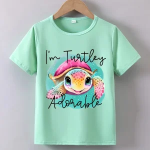Summer Baby Boy Clothes Kid Girls Casual Sea Turtle Printed T-shirts Children Fashion Crew Neck Short Sleeve Top
